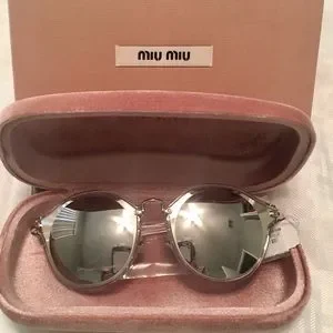 Miu Miu | Accessories | Bnwt Miu Miu Cat Eye Silver Mirrored  display picture 1